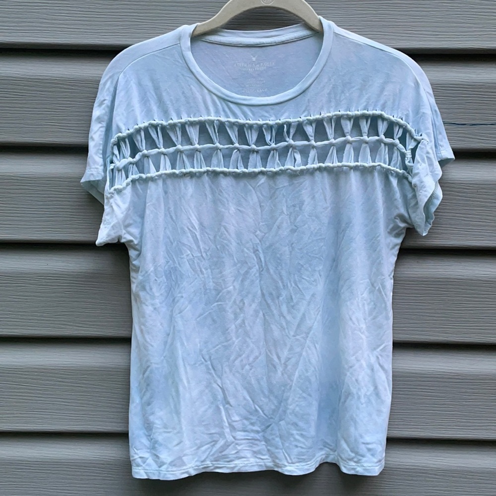AEO Tie-Dye Braided Cutout Top